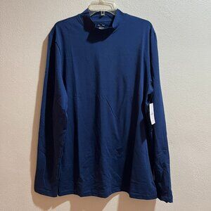 JOCKEY Men's Blue Long-Sleeve Mock Neck Base Layer Top/Shirt - Size XL